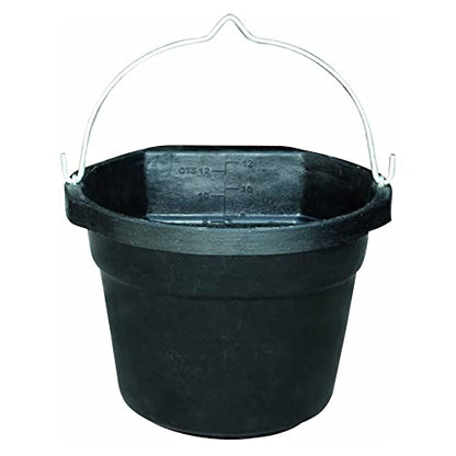 Farm Innovators FB-80R Rubber 3 Gallon Flat Back Heated Bucket with Metal Handle, Built in Thermostat, and Concealed Heating Element, 70 Watt (3 Pack) - color: 3 Gallon, size: 3 Pack