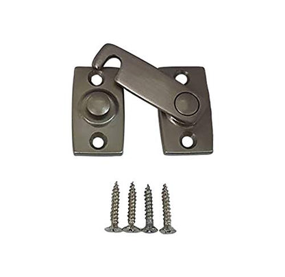 QCAA Solid Brass Shutter Bar/Door Latch, 7/8" x 2-3/32", Satin Nickel, 1 Pack, Made in Taiwan - color: Satin Nickel, size: 1 Pack