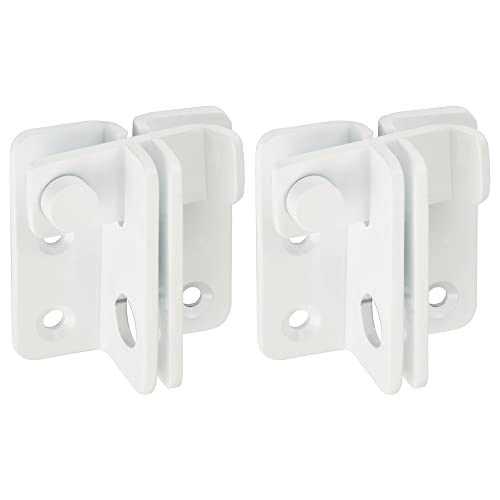Mooche 2Pack Flip Latch Gate Latch with Padlock Hole, White 1.8"*1.6" - color: White, size: 2 pack-Stainless Steel Small Size