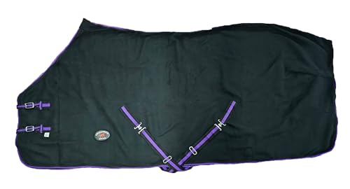 74" Horse Purple Soft Fleece Cooler Moisture Wick Exercise Show Blanket 4396 - color: Black / Purple, size: 74 inches
