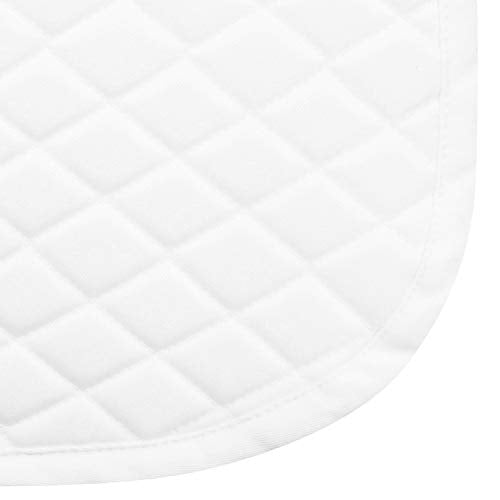 TuffRider Basic Pony Saddle Pad – Diamond Quilted, Flannel Lined, Breathable Schooling Pad for Horses - color: White