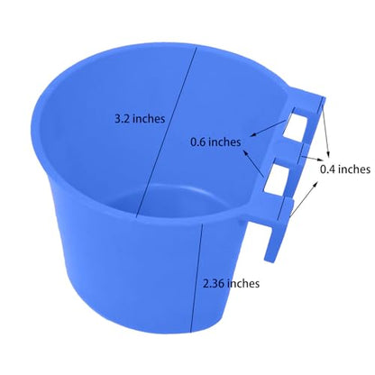 10pack Bird Feeder Waterer Food Bowl for Cage Chicken Hanging Water Cup Bottle Treats Dish Feeding Container Box for Coop Seed Dispenser for Pigeon Quial Parrot - color: Blue 10 packs