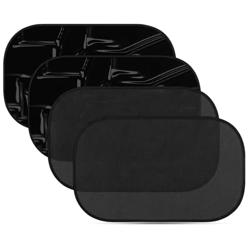 Sun Walker 4PCS Car Window Shade, 20"×12" Side Window Screen Protects Vehicle from Sun Rays & Heat Damage, Static Cling Sunshade Blocker Glare Shield Protection for Car Truck SUV - color: 4 PCS