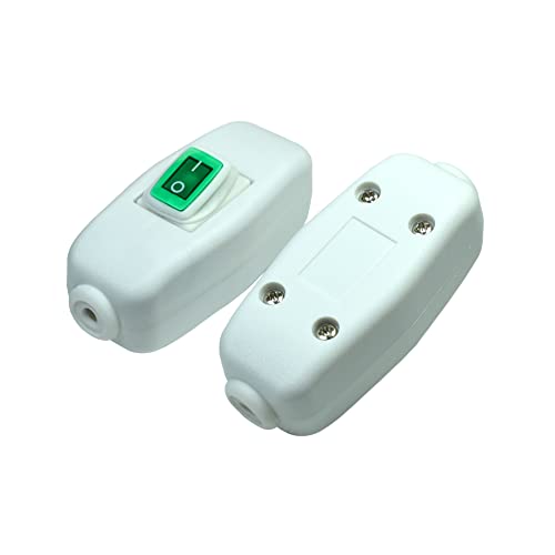 Outdoor Waterproof Rocker Switch, White, Green Indicator, 6A 250VAC | Waterproof IP65, 6A-15A Large Current, 250V 125VAC, T85 Rated - color: 2PCS Green led