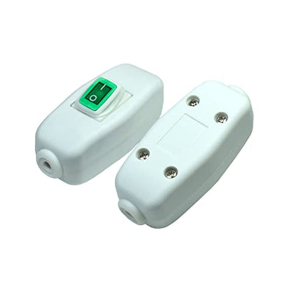 Outdoor Waterproof Rocker Switch, White, Green Indicator, 6A 250VAC | Waterproof IP65, 6A-15A Large Current, 250V 125VAC, T85 Rated - color: 2PCS Green led