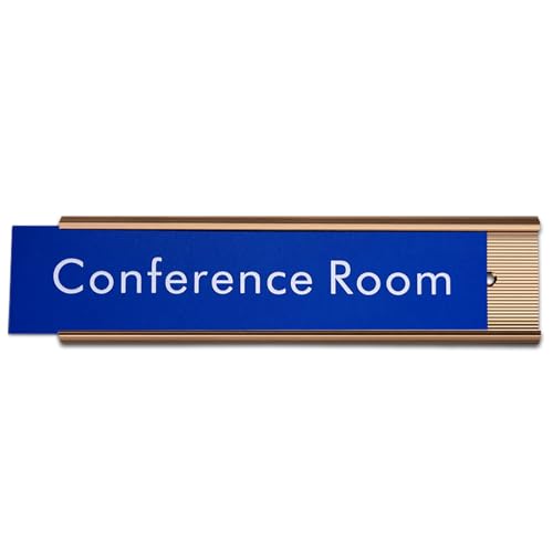 SINYUDUN 10 Pack 2” x 8”Aluminum Name Plate Holders for Door or Wall - color: Rose Gold