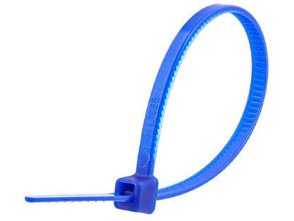 Secure 4 Inch Blue 18 lb Miniature Nylon Cable Tie - 100 Pack - color: Blue, size: 4 Inch