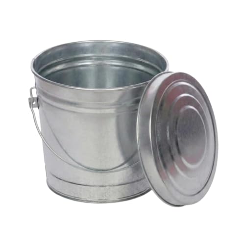6 Gallon Galvanized Steel Storage Can with Locking Lid