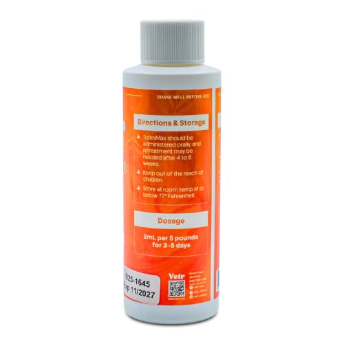 Toltrazuril 2.5% for Horses, Dogs, Cats, 120mL/4 Ounce, for Non-Food Chain Animals - size: 2.5% Strength | 120mL/4 Ounces