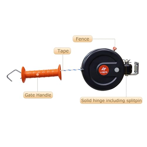 Electric Fence Gate Handle, Built in Diameter 6mm Electric Rope, Length 10M | Retractable, Enter and Exit Without Power Interruption, Uv Resistant, Highly Insulated, Easy To Install, 180° Installation - size: Wire Gate Handle - 10M