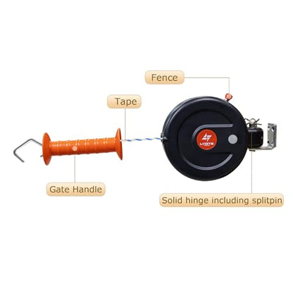 Electric Fence Gate Handle, Built in Diameter 6mm Electric Rope, Length 10M | Retractable, Enter and Exit Without Power Interruption, Uv Resistant, Highly Insulated, Easy To Install, 180° Installation - size: Wire Gate Handle - 10M