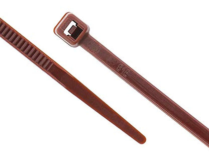 Secure 4 Inch Brown 18 lb Miniature Nylon Cable Tie - 100 Pack - color: Brown, size: 4 Inch