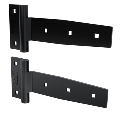 TCH Hardware 2 Pack 8-inch Stainless Steel Strap Tee Hinge, Heavy Duty | Garage, Barn Door, Gate, Shed, Cargo Box, Trailer and Truck Strap T Hinge | (2 Pack, Black) - 505-2208816 - color: Black, size: 8 Inch