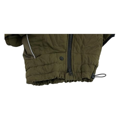 Warm Dog Coat Double Layers Dog Vest, 4 Legs Covered Windproof Waterproof Reflective, Olive XS - color: Olive, size: XS (back 9.5")