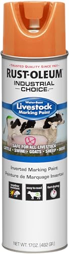 Rust-Oleum 383006 Livestock Marking Spray Paint, 17 oz, Fluorescent Orange