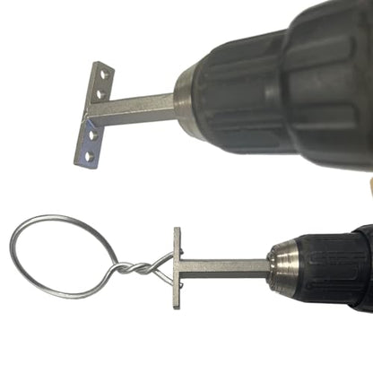 Keyfit Tools Wire Twister Fence Wire Twisting Tool Drill Power Installation Chain Link Wire Rebar Tie Up To 3/16" 7 gauge Wire ~Professional Grade 416 Heat Treated Heavy Duty Stainless Steel