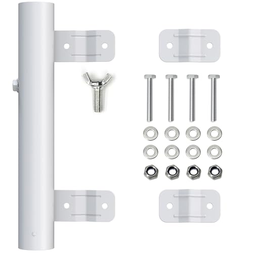 Heavy Duty White RV Ladder Mount Flagpole Holder | Compatible with 1 Inch RV Ladders, Sturdy Flag Mount Bracket for RV Exterior - color: White