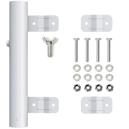 Heavy Duty White RV Ladder Mount Flagpole Holder | Compatible with 1 Inch RV Ladders, Sturdy Flag Mount Bracket for RV Exterior - color: White