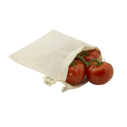 Simple Ecology Reusable Grocery Produce Shopping and Storage Bags, Organic Cotton Muslin, Small 3 pack - size: Small (8"x10") - 3 Pack
