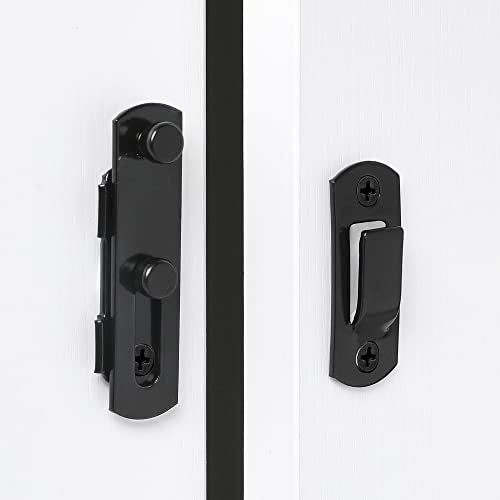 2 Packs Black Stainless Steel Barn Door Latch Bi-fold Door Lock_S - color: Small Black