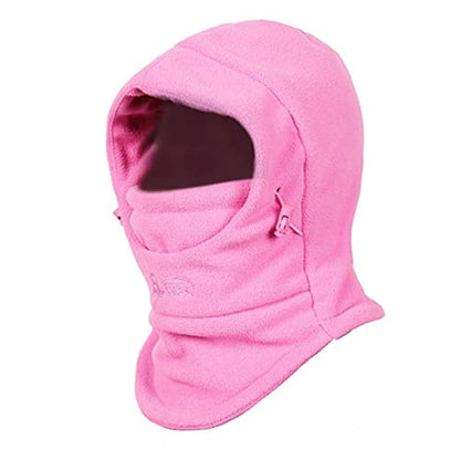 TRIWONDER Kids Winter Hats Balaclava Ski Mask for Boys Girls Toddlers Windproof Adjustable Cold Weather Face Mask Neck Warmer - color: Rose Red