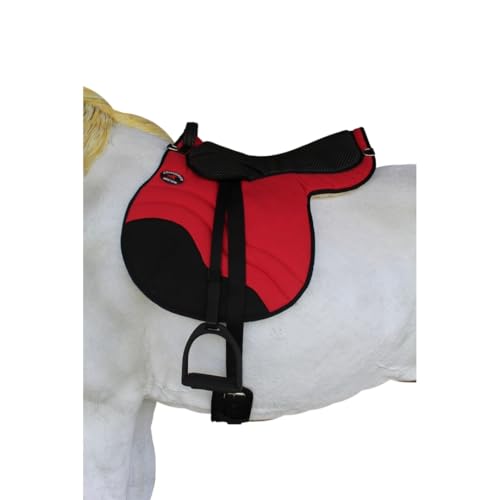 CHALLENGER Horse English Western Trail Fleece Padded Adjustable Bareback Saddle Pad 39TS05 - color: Red