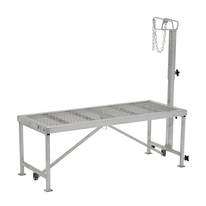 Weaver Livestock Narrow Trimming Stand 20”, Aluminum Adjustable Headpiece, Stable Base & Rounded Edges, Professional Livestock Grooming Table for Show Prep
