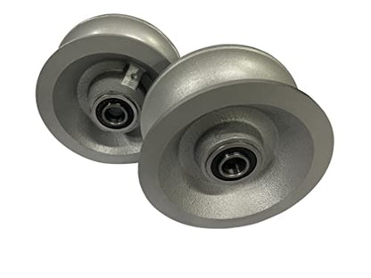 Pair of Replacement Chain Link Gate U-Groove Pipe Wheels-by Sourdough Gate Hardware