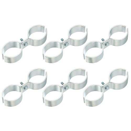 HARFINGTON 6pcs Chain Link Fence Panel Clamps 1-7/8" with Bolts and Nuts - size: 1-7/8"