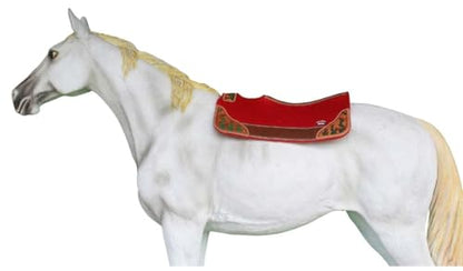 Horse 32" x 30" Western Contoured Wool Felt Therapeutic Saddle Pad 39218 - color: Red Cactus
