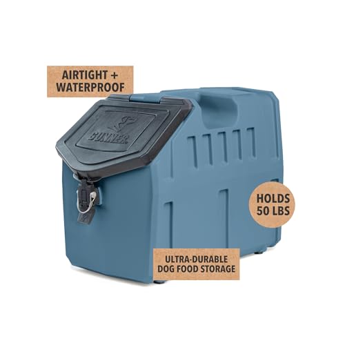 GUNNER 50 Lb Dog Food Storage Container, Blue, IP66 Waterproof, Airtight - color: BLUE - 50 LBS, size: 50 lbs