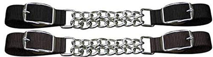 Showman Fully Adjustable Double Chain Nylon Curb Strap (Black) - color: Black