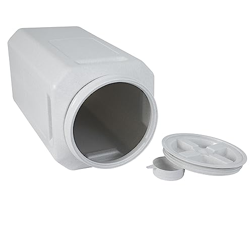Vittles Vault Traditional Dog and Cat Food Container + Scoop, Gray, 80lbs | BPA Free Plastic, Sealed Airtight for Kibble, Bird Seed, Oatmeal and More; Includes Scoop, Made in USA - size: 14.0"L x 14.0"W x 28.2"H