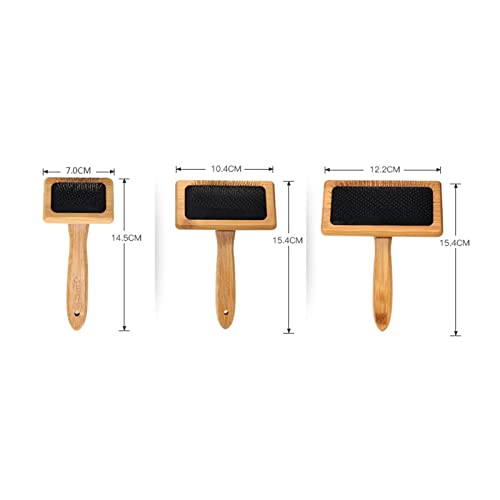 2 Pieces Wooden Carding Brushes Needle Felting Cleaner Comb with Handle - color: Large