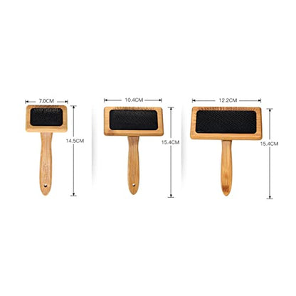 2 Pieces Wooden Carding Brushes Needle Felting Cleaner Comb with Handle - color: Large