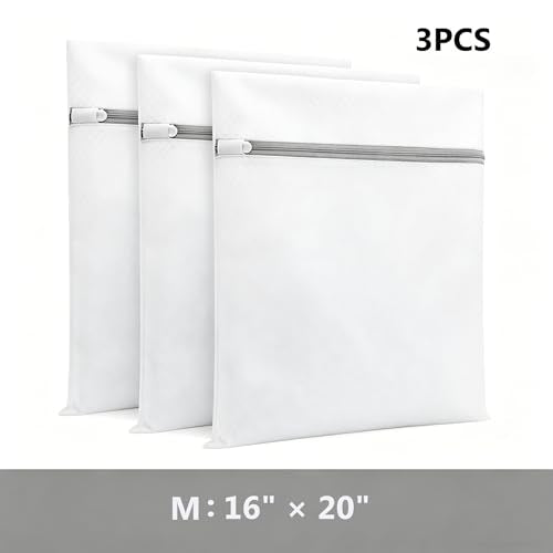 3Pcs Mesh Laundry Bags with Sturdy Zipper,washing Bags for Washing Delicates,Protect Clothes in Washing Machine for Home, College & Dorm (3 Medium) - size: 3 Medium