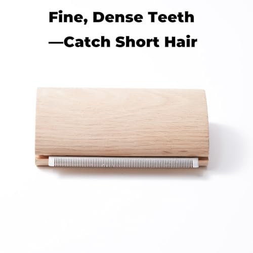 French Bulldog Brush for Shedding, Palm-Grip Wooden Grooming Comb