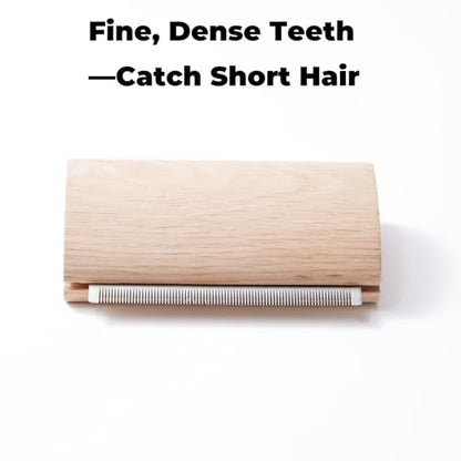 French Bulldog Brush for Shedding, Palm-Grip Wooden Grooming Comb