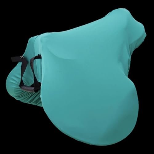 Majestic Ally English Saddle Cover with Adjustable Handle, 4-Way Stretch Spandex/Elastane Fabric, Multiple Colors (Turquoise) - color: Turquoise