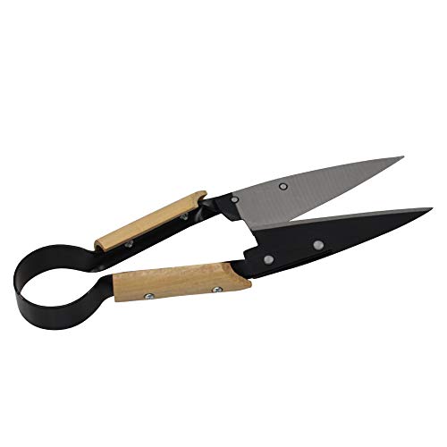 Single Bow Sheep Shears, Heavy Duty 6.1-Inch Carbon Steel Blade, 12.5-Inch Long Hand Shears for Sheep, Alpaca, Goat, Rabbit, Horse & Dog, Farm Grooming Scissors (Black) - color: Black