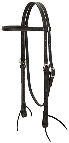 Weaver Leather Black Latigo Leather Headstall - style: Straight Browband