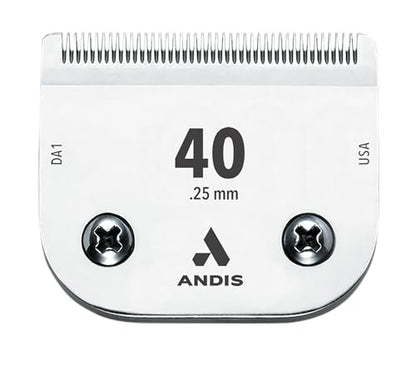 Andis 64265 CeramicEdge Carbon-Infused Steel Pet Clipper Blade, Size-40, 1/100-Inch Cut Length 64265, Chrome - size: 40 Blade (Pack of 1)