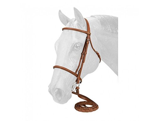 Tough 1 Silver Fox Raised Snaffle Bridle - color: Chestnut, size: Cob