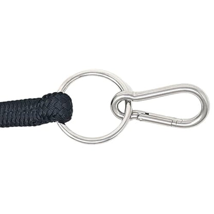 22' Long Line with SS O Ring and Carabiner (Black) - color: Black