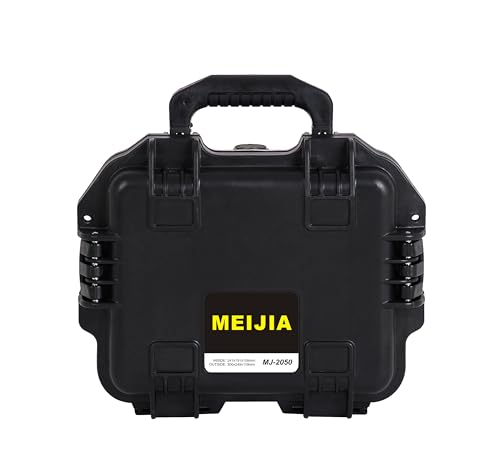 MEIJIA Premium Waterproof Hard Compact Camera Case with customizable fit foam,Full Protection with Light&Convenient Design,11.8"x9.82"x4.7",Elegant Black - size: 11.8"x9.82"x4.7"