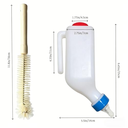 2Pcs 800ml Baby Goat Bottles for Feeding, Lamb Bottle Nipples with Brush