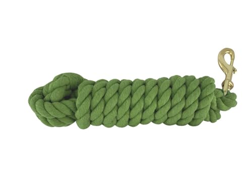 Showman 10' Braided Cotton Lead w/Brass Snap - color: Light Green