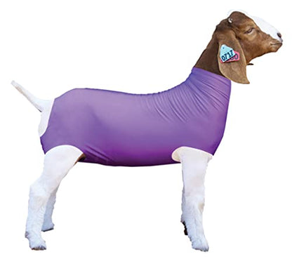 Show Pro Purple Spandex Goat Tube for Show Goats - Show Livestock Supplies: Goat Covers & Blankets (Large) - size: Large