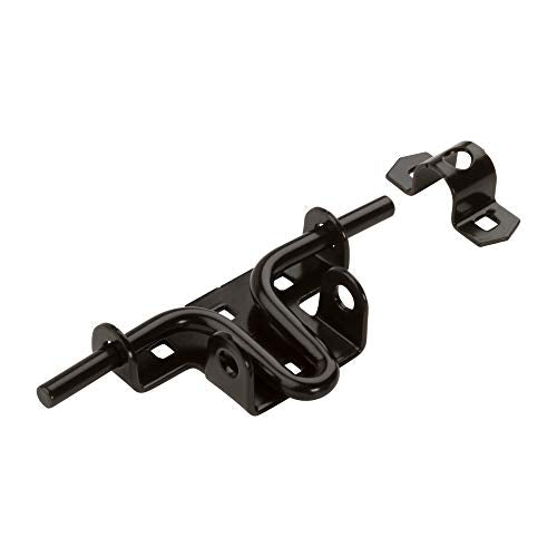 National Hardware Sliding Bolt Gate Latch, Steel, Heavy Duty, Black