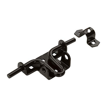 National Hardware Sliding Bolt Gate Latch, Steel, Heavy Duty, Black